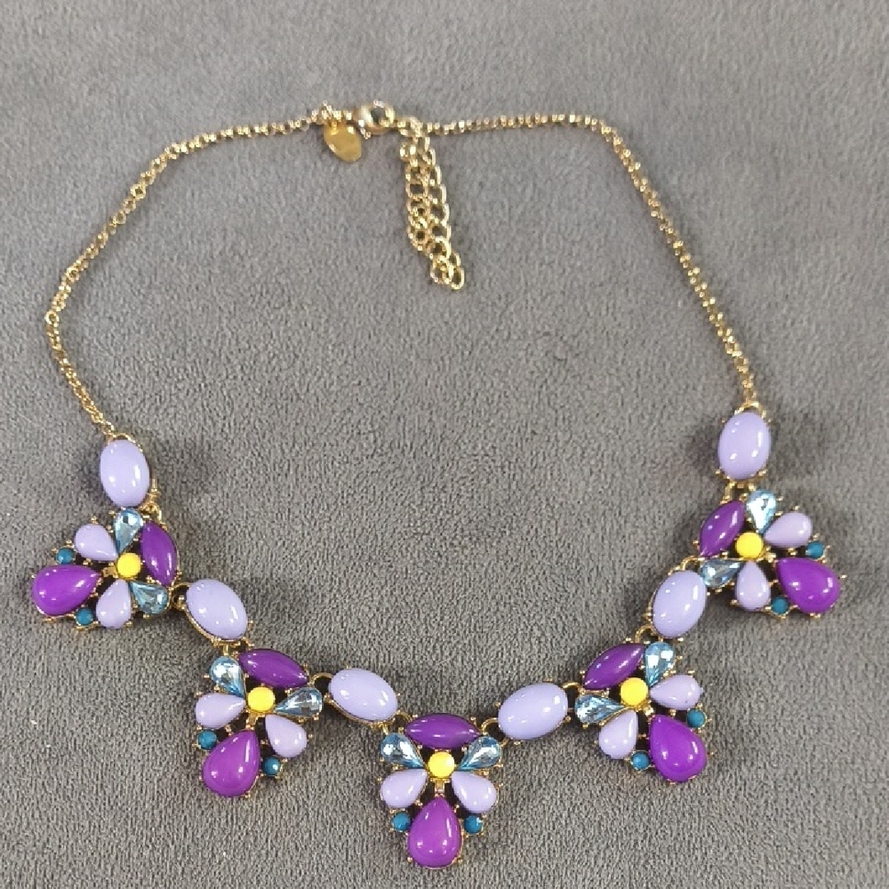 10 Items/$10 Charming Charlie Purple and Gold Floral Necklace